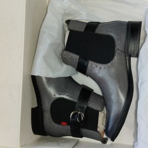 MARC JOSEPH Leather Boot w/ Buckle and Stud Detail
